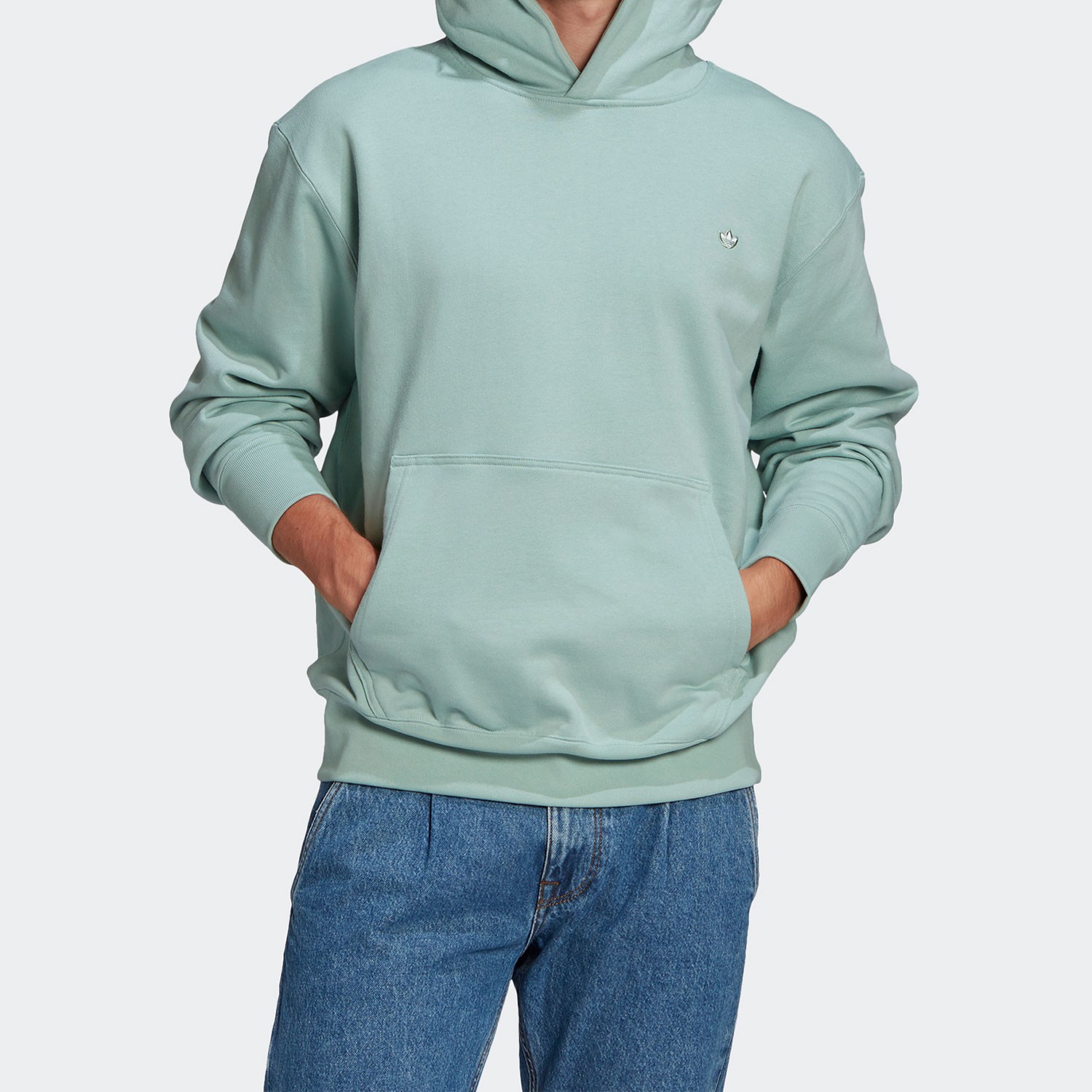 Adidas阿迪达斯正品 三叶草新款男女运动休闲套头连帽卫衣GN3382