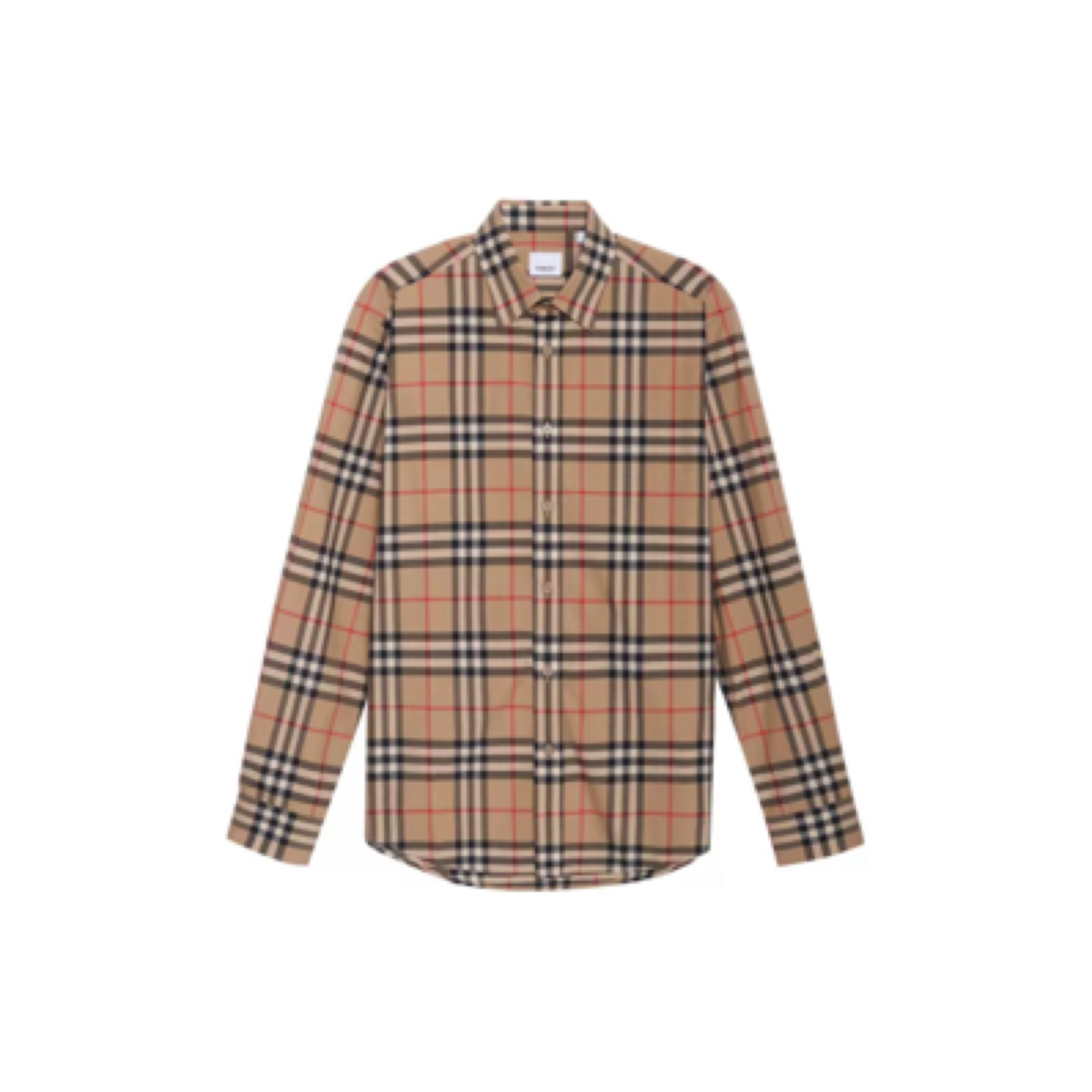 Burberry博柏利 格纹标签嵌花长袖衬衫/XL码/全新成色/公价6400