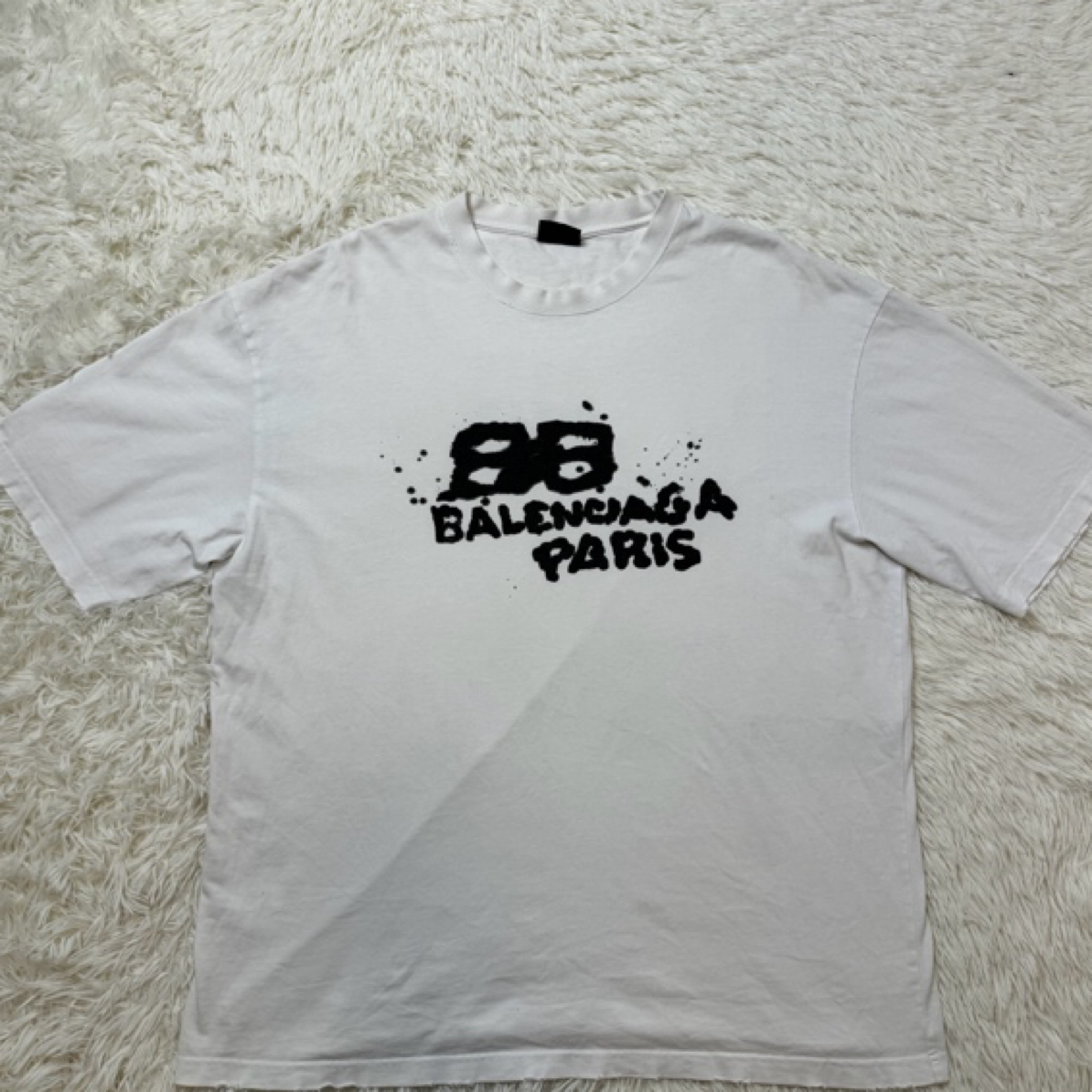 Balenciaga巴黎世家字母印花圆领短袖/XL码/99新/公价4900