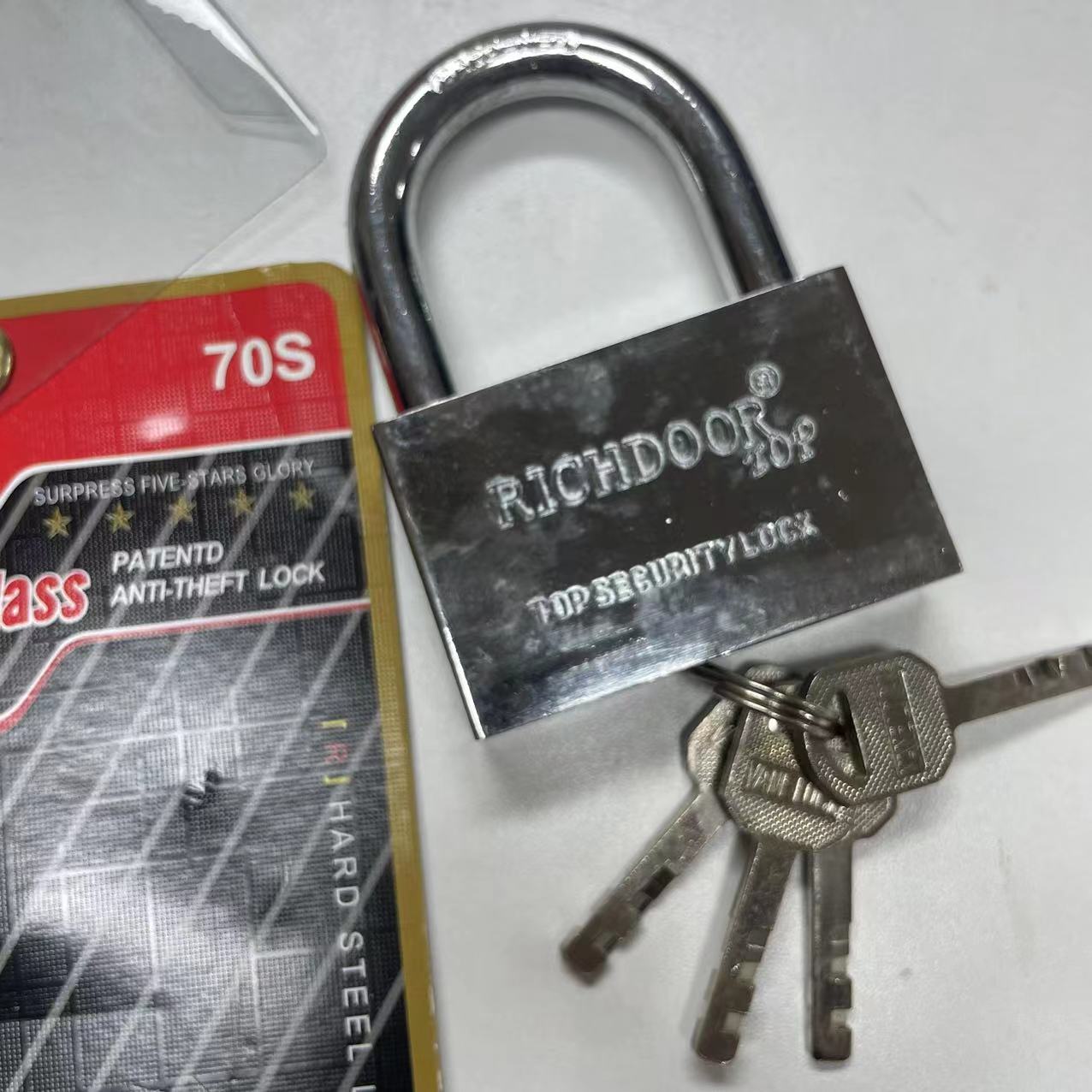 【70锁头+4把钥匙】不锈钢防水加粗加厚加重锁具防盗