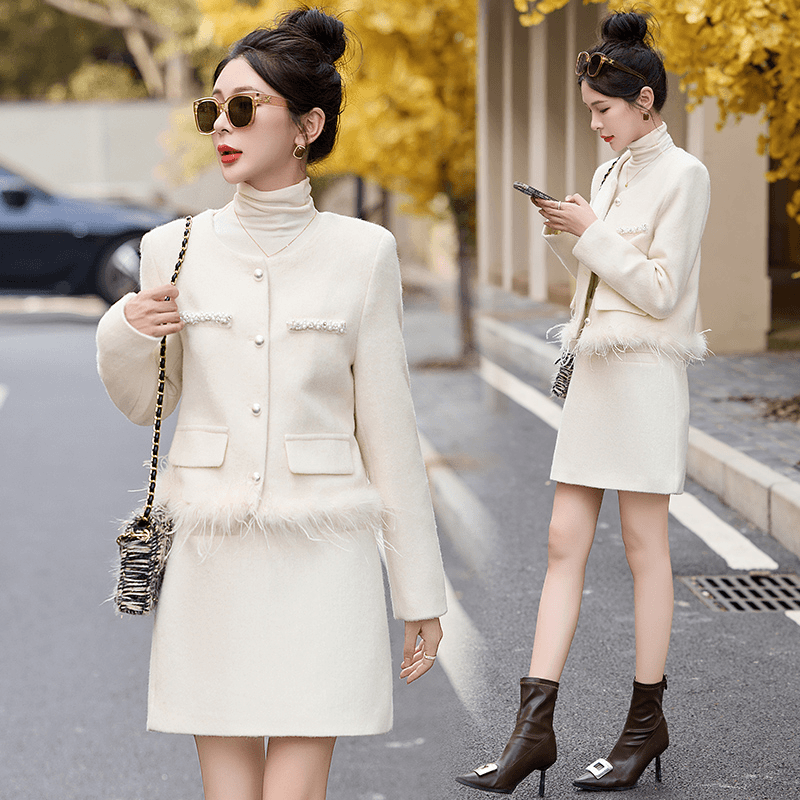 法式小香风套装女2024秋季新款时尚高端气质名媛千金风短裙两件套