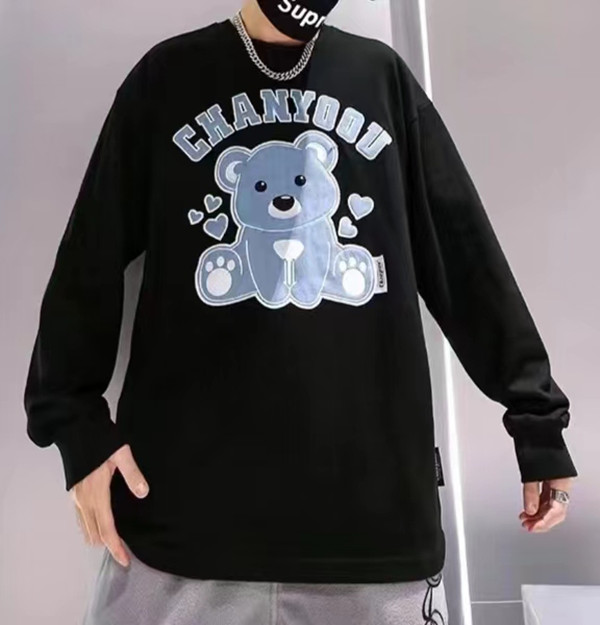 (清货有浮毛和需要固色，介意勿拍)美式牛仔刺绣卫衣潮流百搭6203