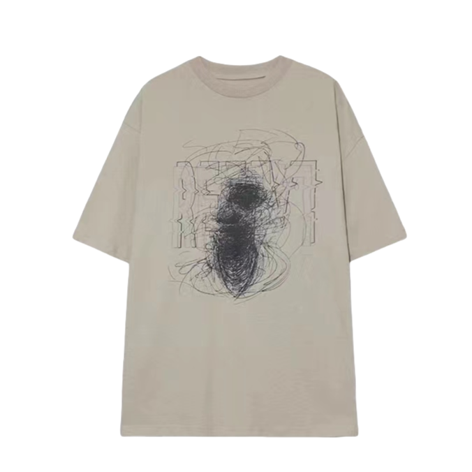 返潮复古美式复古短袖印花T恤潮牌情侣休闲811百搭圆领纯棉重磅