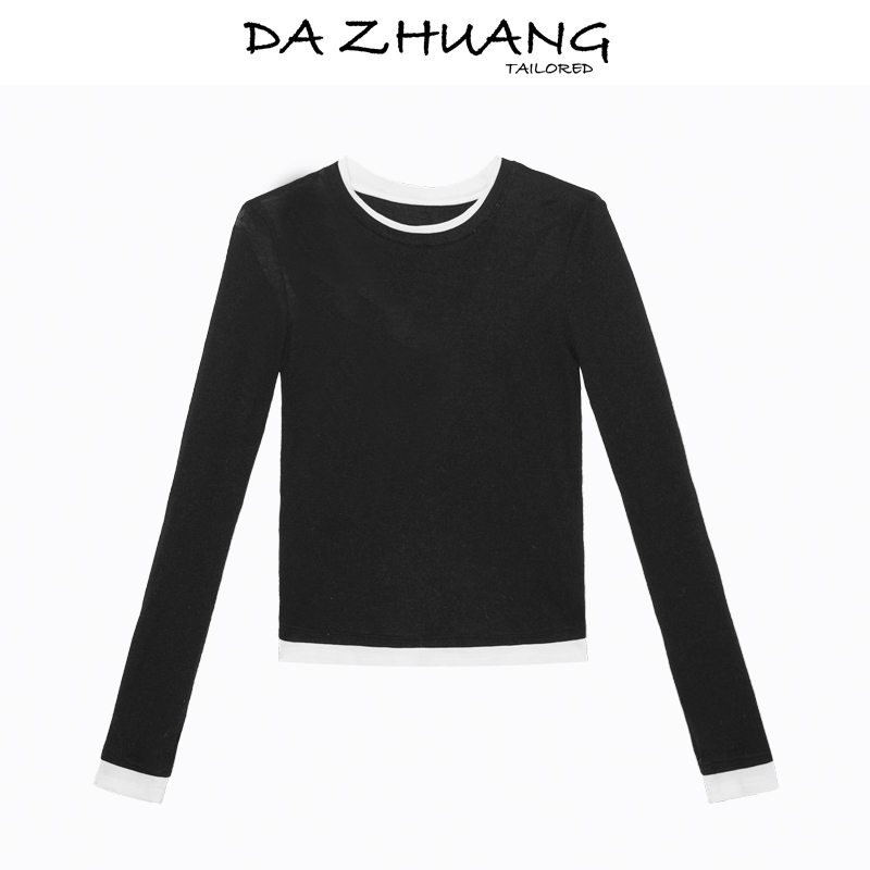 no退no换 DA ZHUANG 袖口挖洞高克重天丝羊毛针织打底1102