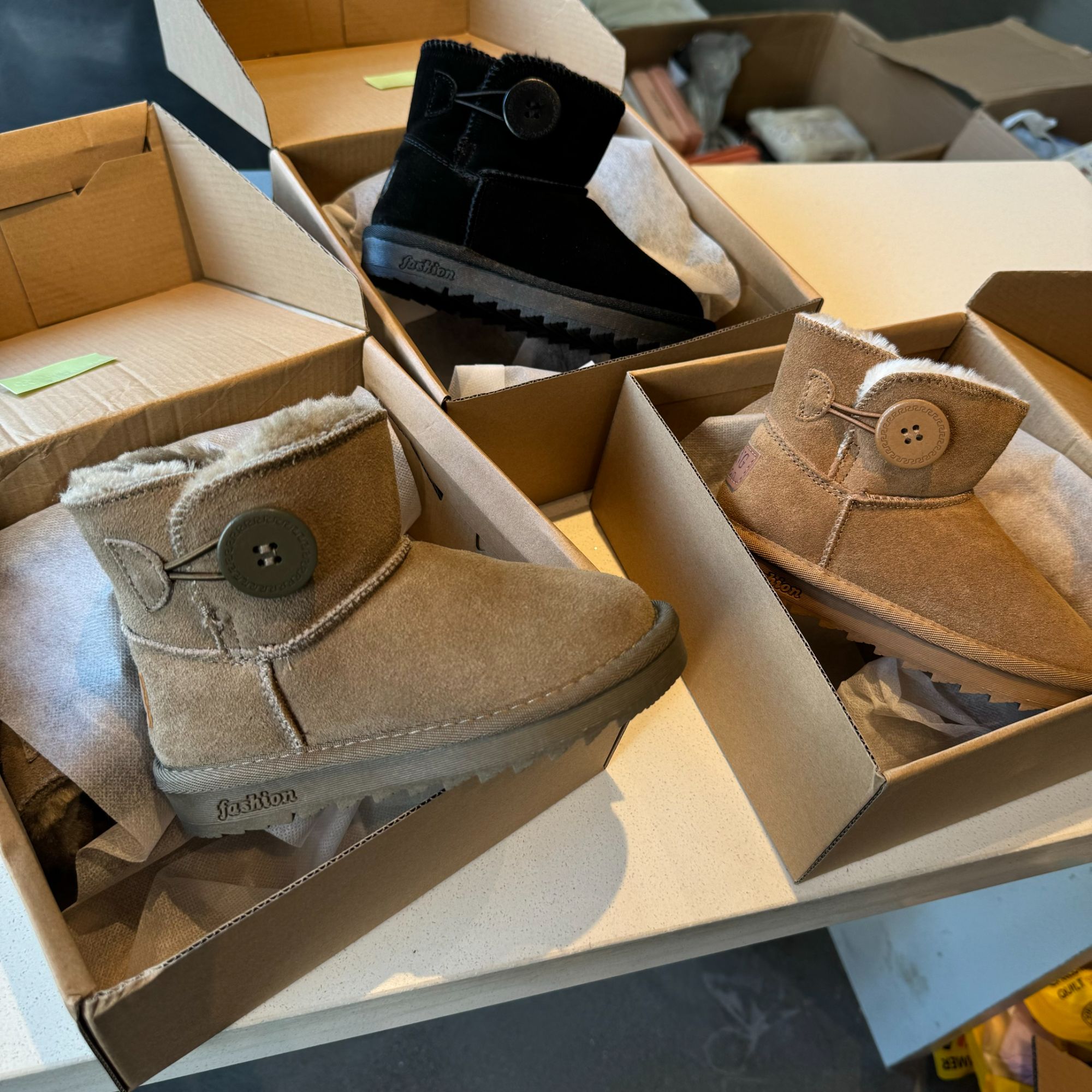 泡妈童装  冬季加厚保暖儿童反绒雪地靴5803-1