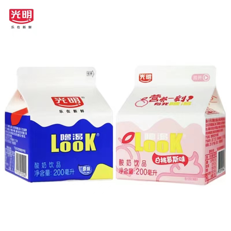 光明噜渴LOOK酸奶  白桃慕斯味   200ml/盒