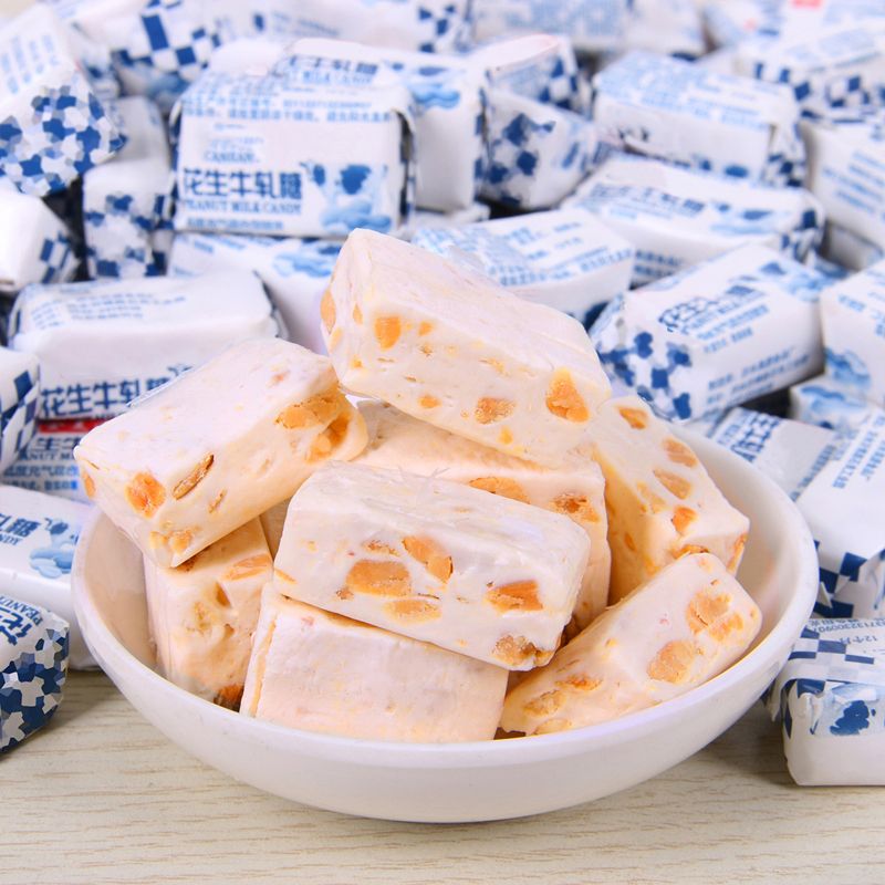 花生牛轧糖奶糖牛轧糖糖果喜糖年货批发传统美味好零食老式花生味