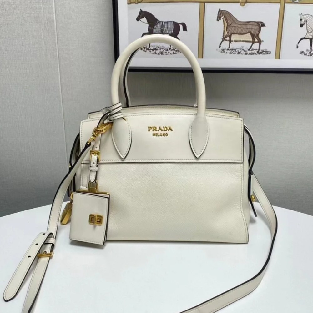95新 Prada/普拉达 Prada 普拉达白色戴妃包 单肩包  8834603
