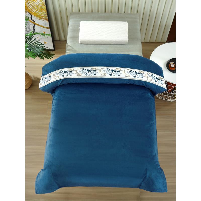 美容床被子美容院被套被芯可拆洗水晶绒加厚棉被按摩足浴春秋冬被