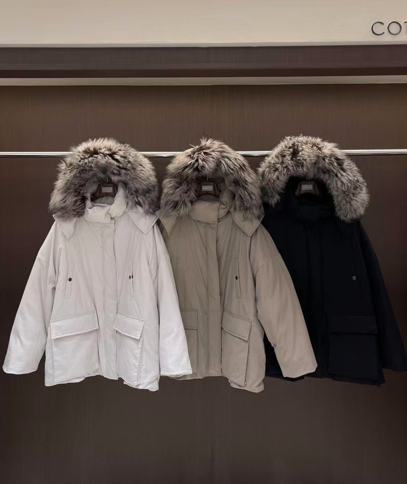 【NO退NO换】鑫燃KIKI 小众口袋连帽羊毛毛领羽绒服 2481039 MHT