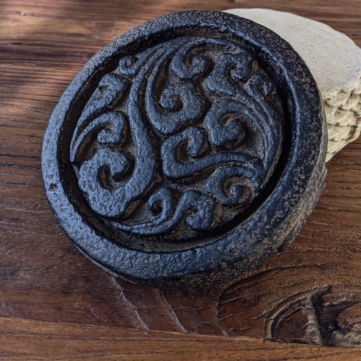 云植仿古仿石中国风高端花盆摆件复古底座茶托壶承