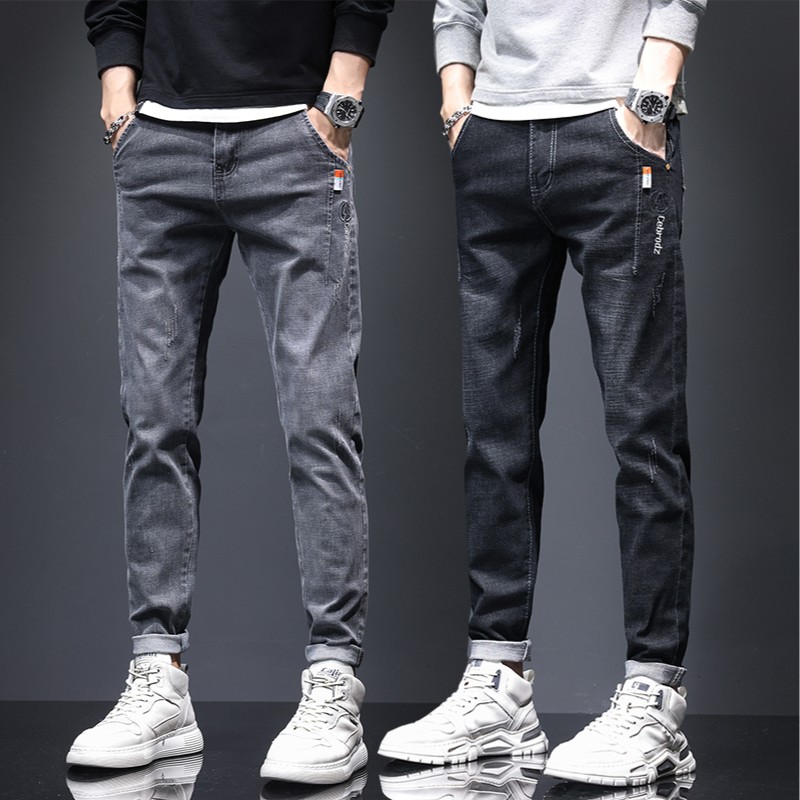 2025潮流春秋季新款牛仔裤男宽松小直筒弹力长裤子青年男士牛仔裤