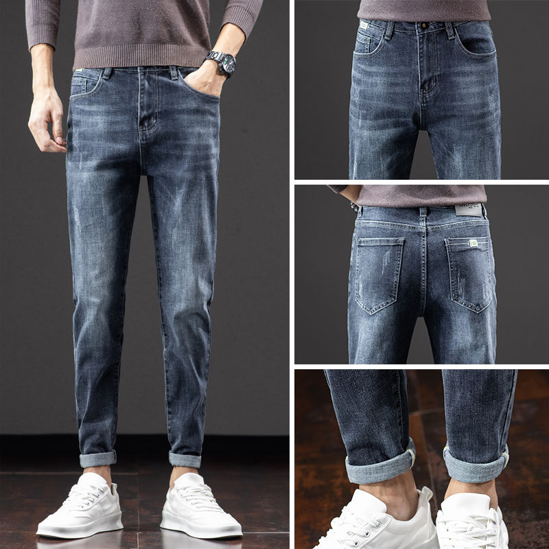 春秋弹力男士牛仔裤潮流修身直筒休闲裤子男2025新款宽松百搭男裤