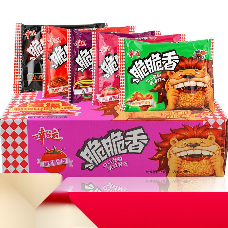 包】幸运方便面脆脆香干脆面袋装整箱香脆干吃面即食方便面葱1g