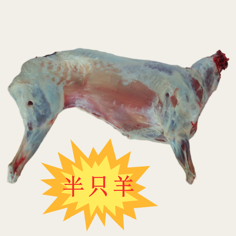 【半只羊23斤】内蒙羊多多跑坡散养半羊切块56%腿排+羊肉卷+羊脊骨