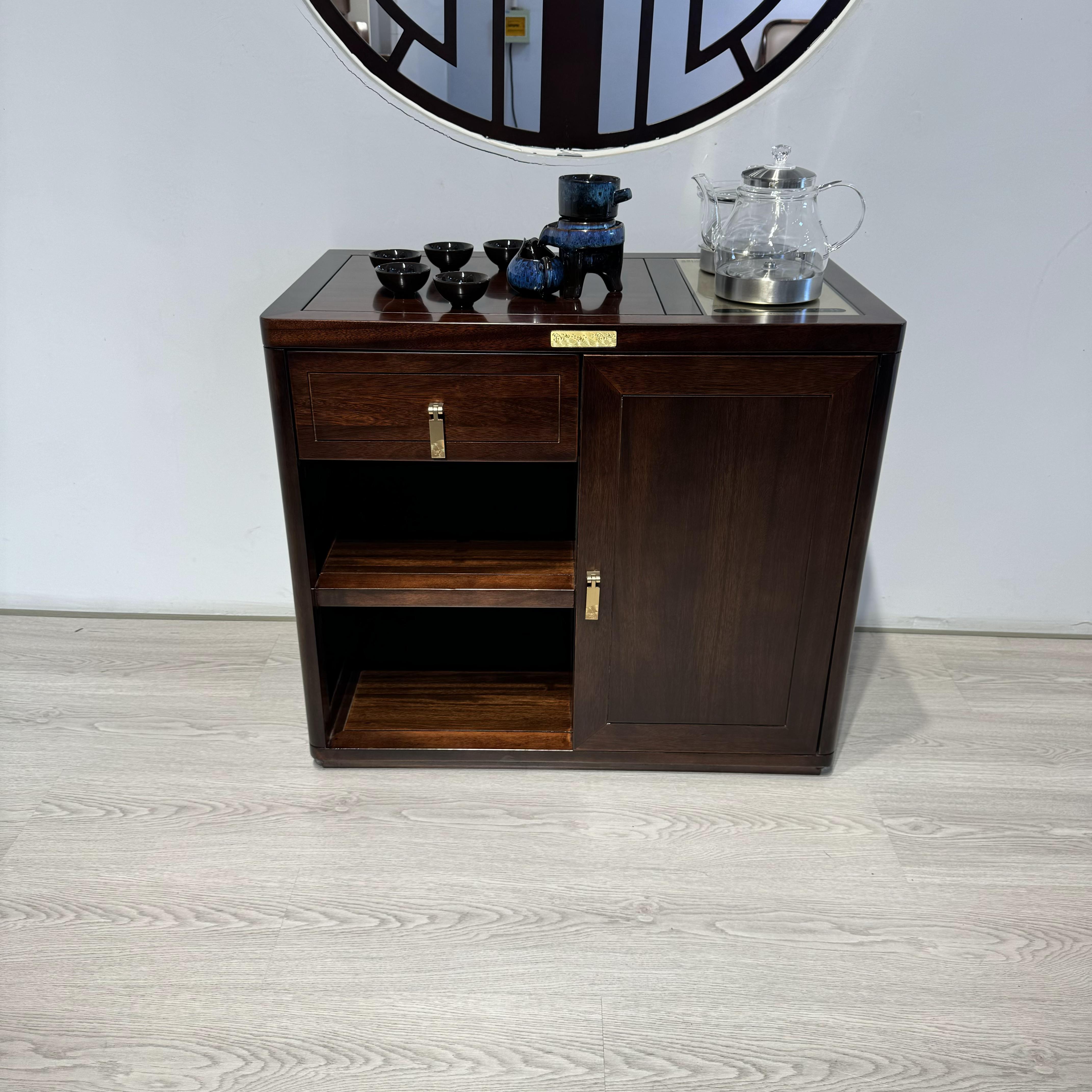 茶吧机实木茶吧机小乌金茶吧机茶边柜茶道新中式家用烧水茶吧机