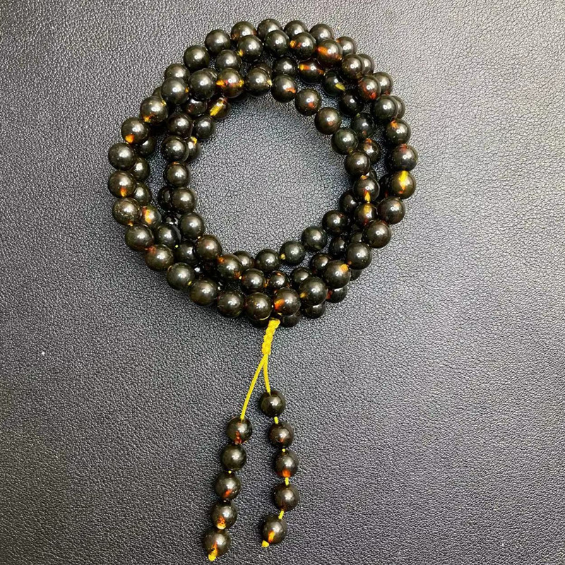 【工厂尾货促销】灵草珀药珀项链108颗妈妈链多样性发货