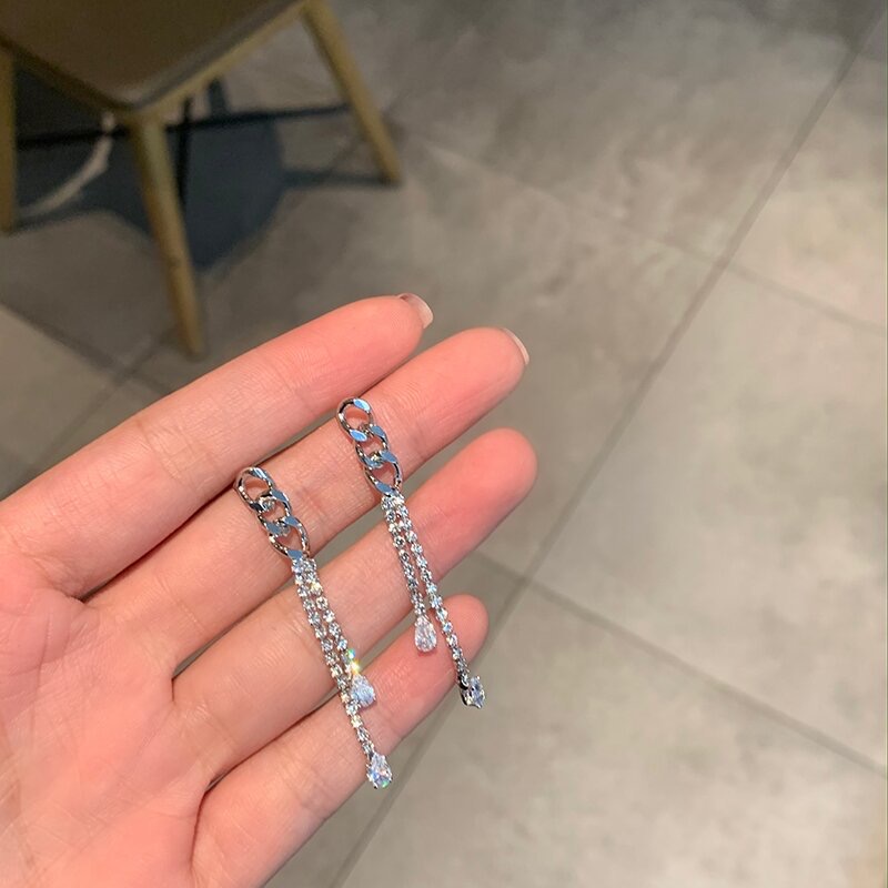 【E.1440】新款气质超长链条流苏耳环女长款简约耳饰4E3