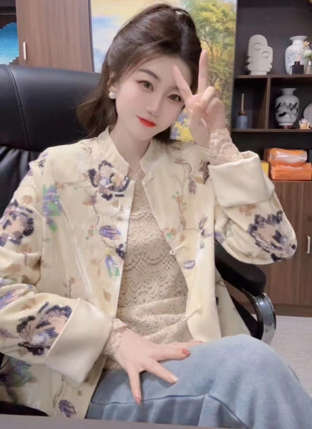 『舒适钩花X』时尚百搭休闲舒适拼色简约潮流T恤7027