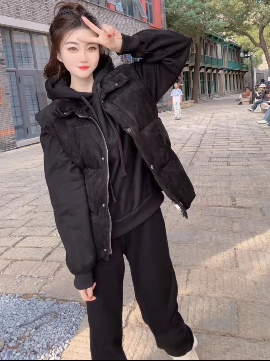 『青春有你X』时尚韩版设计款百搭长袖休闲套装3072