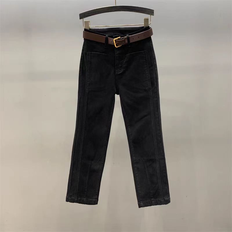 『牛仔裤X』高腰百搭烟管直筒修身牛仔裤90072