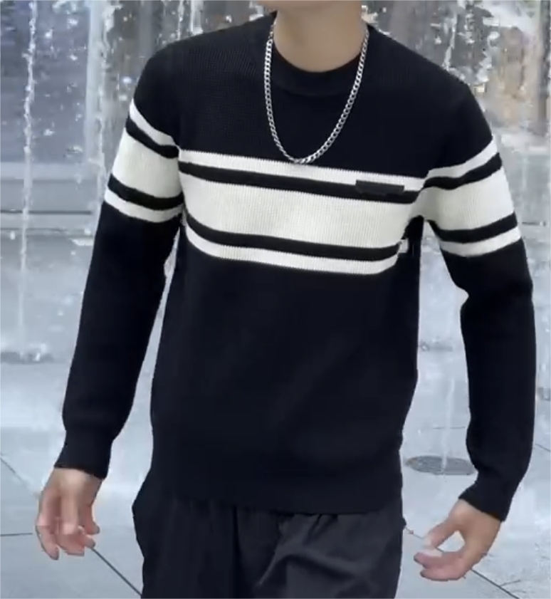 『心动条纹X』百搭休闲舒适简约潮流毛衣8357