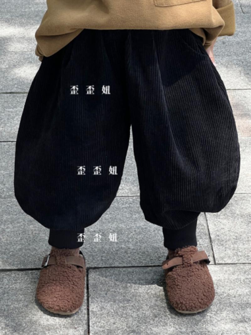 儿童2023秋冬新款加绒束脚裤男女童洋气时髦收脚裤小童宝宝灯笼裤