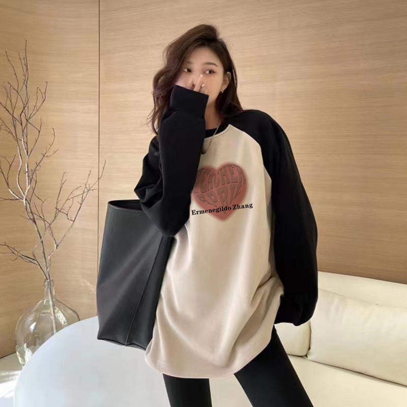 秋冬中长款175高个子遮屁屁卫衣女宽松加绒加厚百搭长袖打底上衣