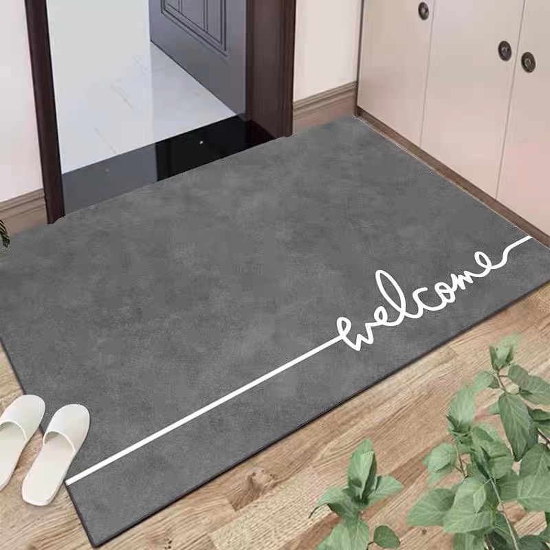 棉麻容防滑玄关地垫现代简约耐脏可裁剪家用入门口垫地垫入户门垫