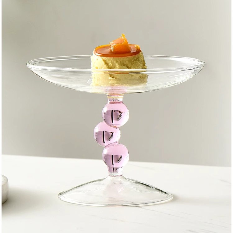 北欧ins风葫芦高脚玻璃果盘蛋糕托盘甜品盘装饰摆盘