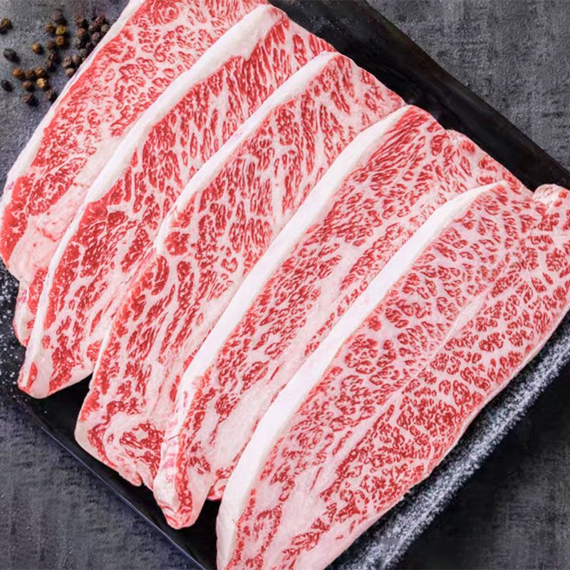  澳洲纯血安格斯M5+牛小排谷饲300天以上原切牛排烤肉火锅片片1kg