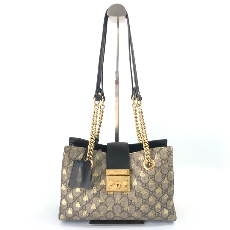 95新 GUCCI/古驰 安洁利知之 古驰padlock小蜜蜂单肩包 409464H