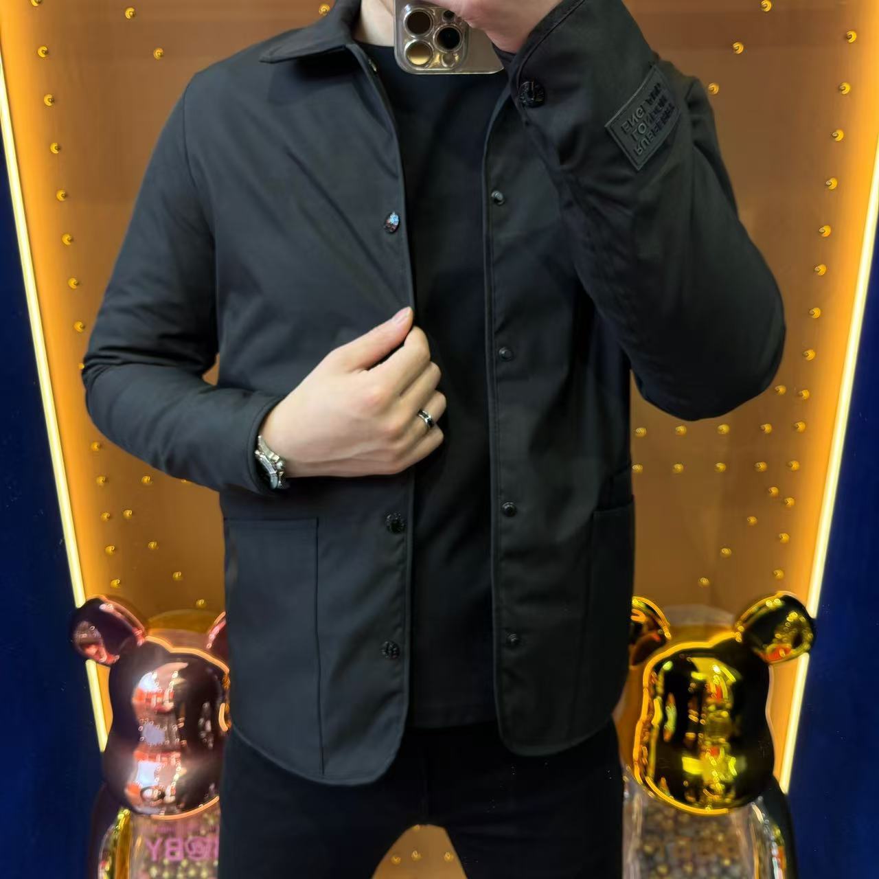 秋冬新款男士翻领休闲外套时尚商务休闲百搭夹克-9051