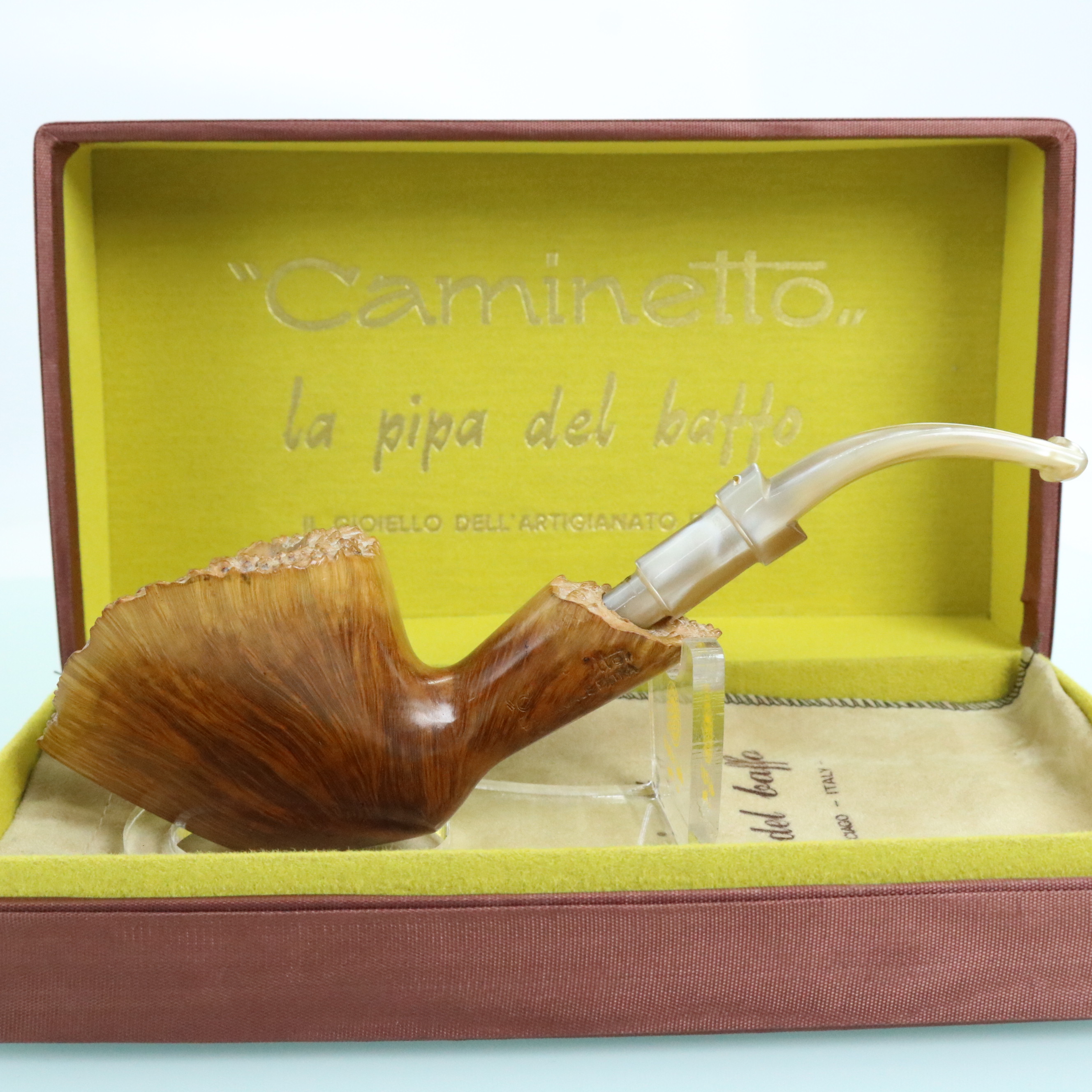 全新意大利金胡子双瘤皮稀缺罕见三签名自由式死根石楠木手工烟斗