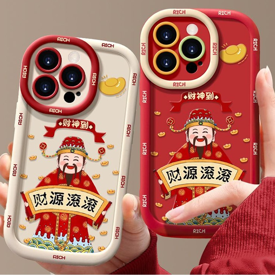 财源滚滚适用苹果15promax新年iphone14手机壳13红色12喜庆11龙年