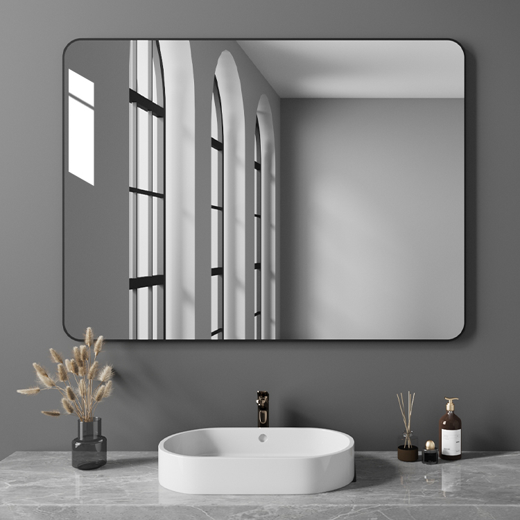 免打孔浴室镜子卫生间贴墙挂墙壁挂式时尚简约洗手池镜子老板推荐