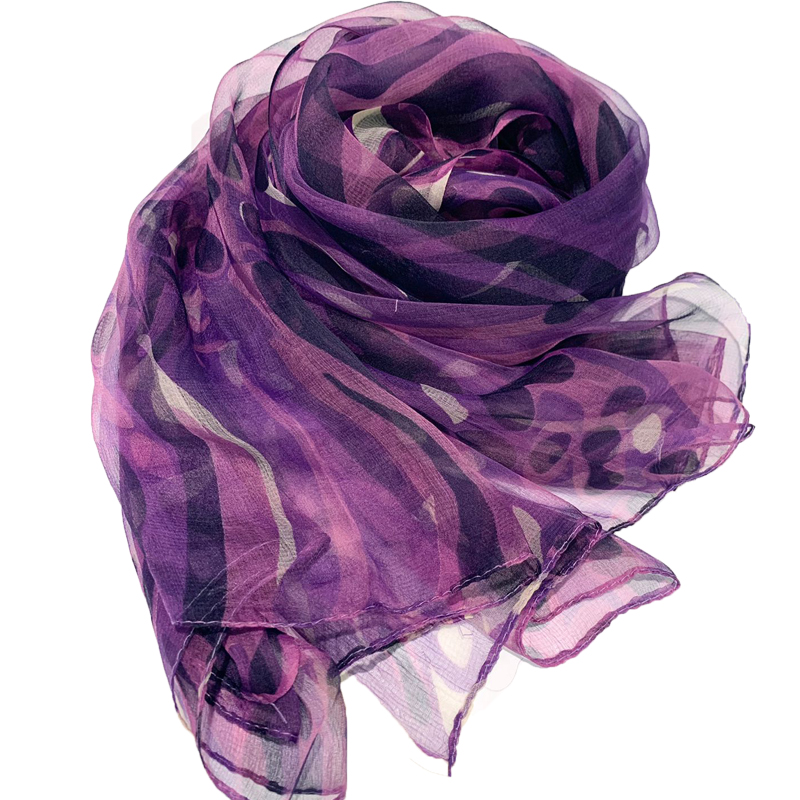 【紫色魅惑】杭州丝绸桑蚕丝薄款优雅丝巾气质百搭女士时尚围巾