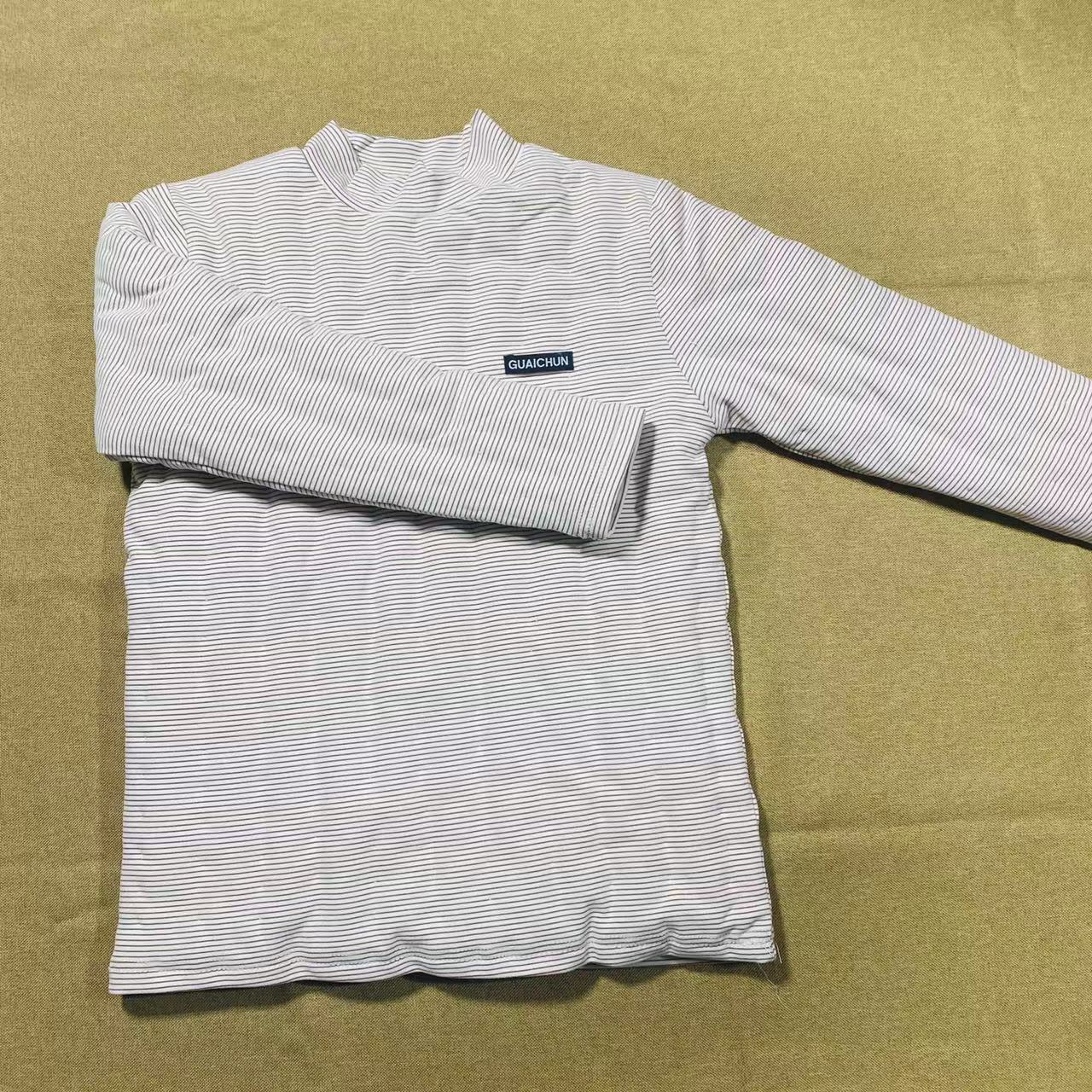 儿童棉衣棉裤棉花手工缝制打底条纹高领男童女童套头加厚保暖