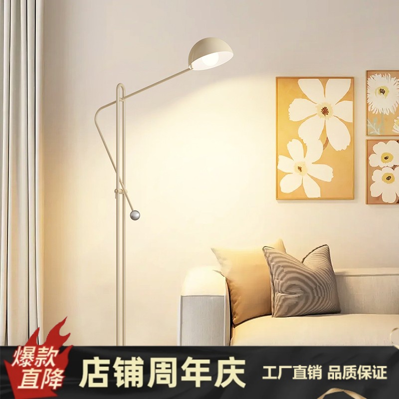 2024新款奶油风落地灯创意高颜值设计感沙发旁边客厅卧室立式台灯