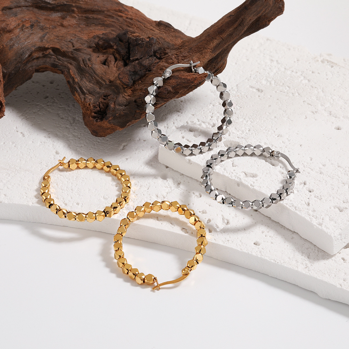 钛钢耳饰 简约碎银几两耳扣时尚大方轻奢