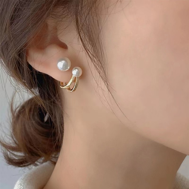 合金耳饰 S925银针一款两戴防珠珠高级感耳环女气质新款耳饰耳钉