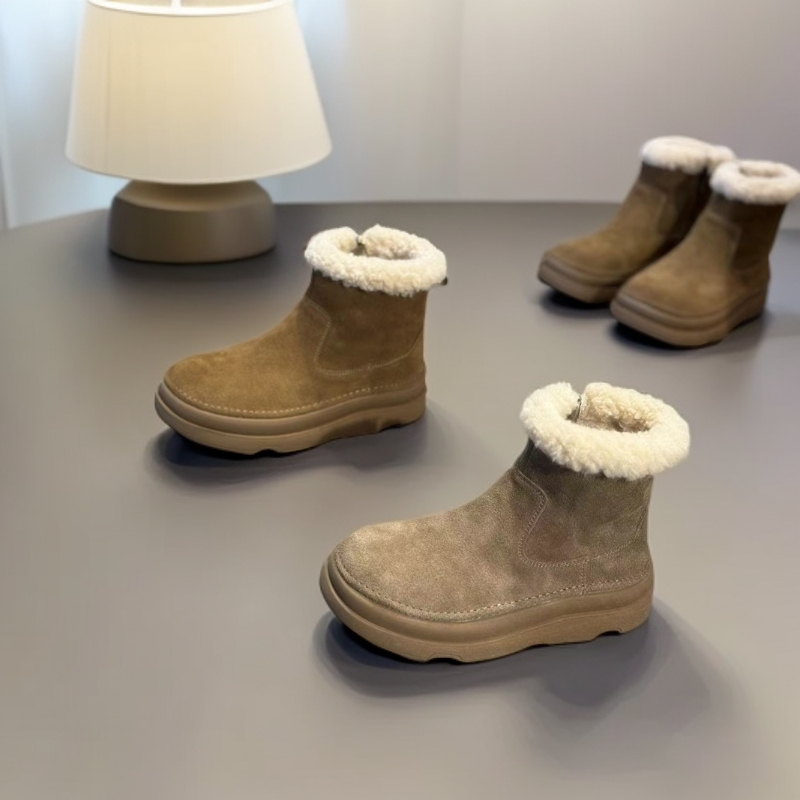 诗路花语女鞋2024冬季新款博肯加绒短靴女鞋80-2035