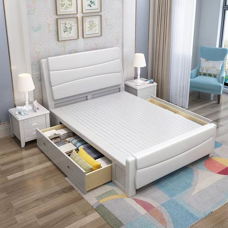 【小扬哥推荐】新款全实木1米童床1.2米单人床主卧现代简约床1.5米