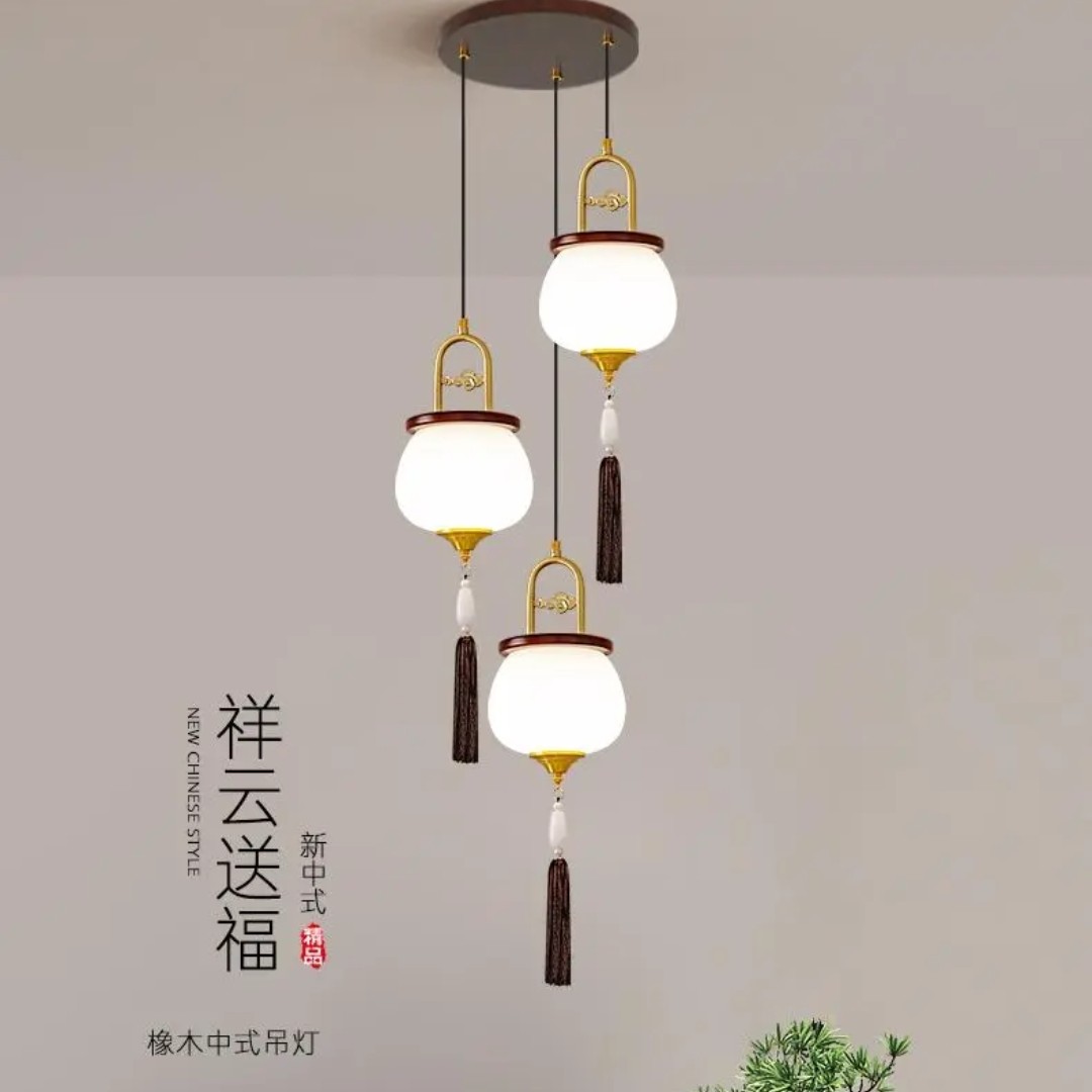 新中式国风客厅创意床头小吊灯禅意轻奢酒店家用玄关餐厅6303