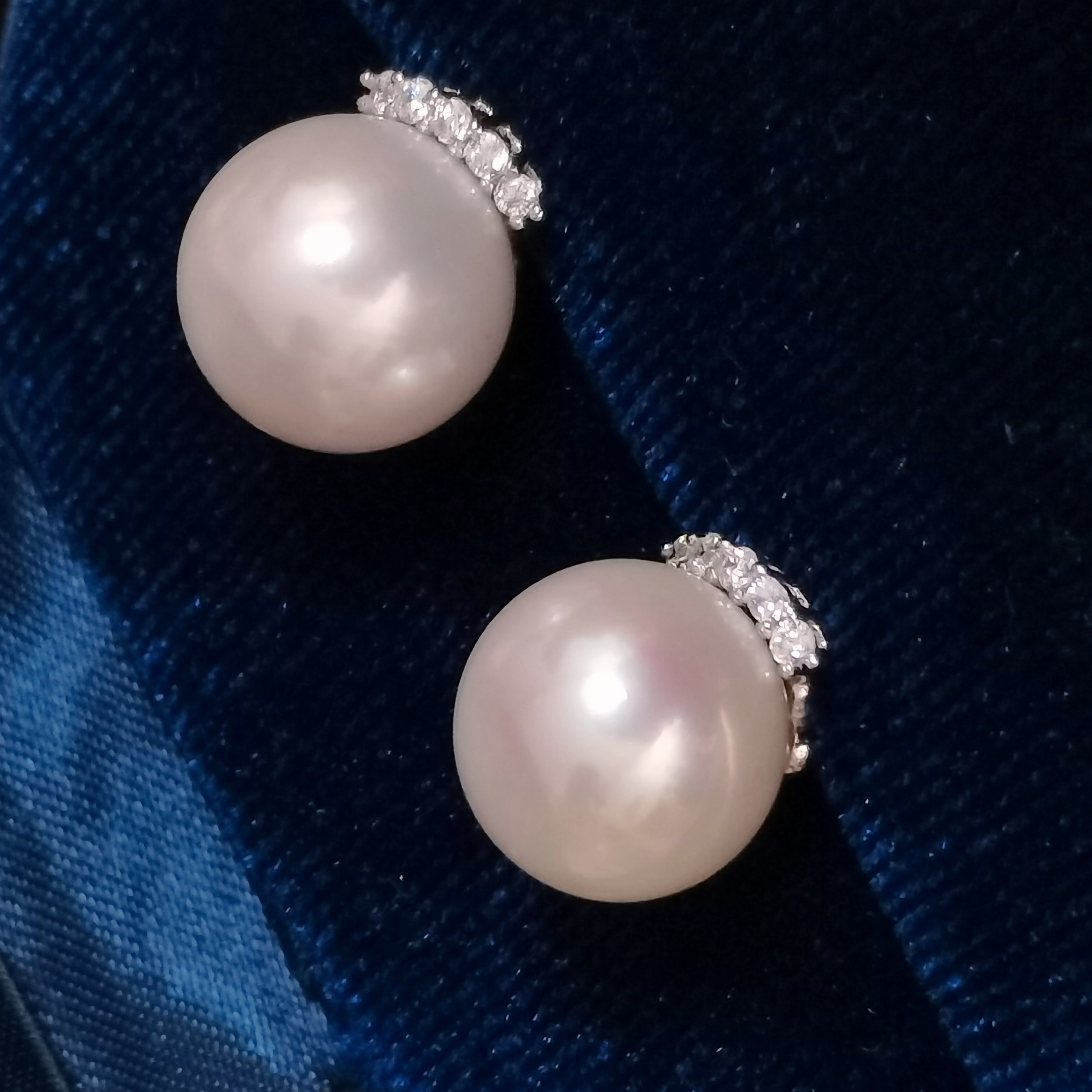 星空 高光大号版11-12mm天然珠珠耳钉