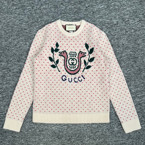 99新 GUCCI/古驰 竖琴提花羊毛衫/xs码/wk0390