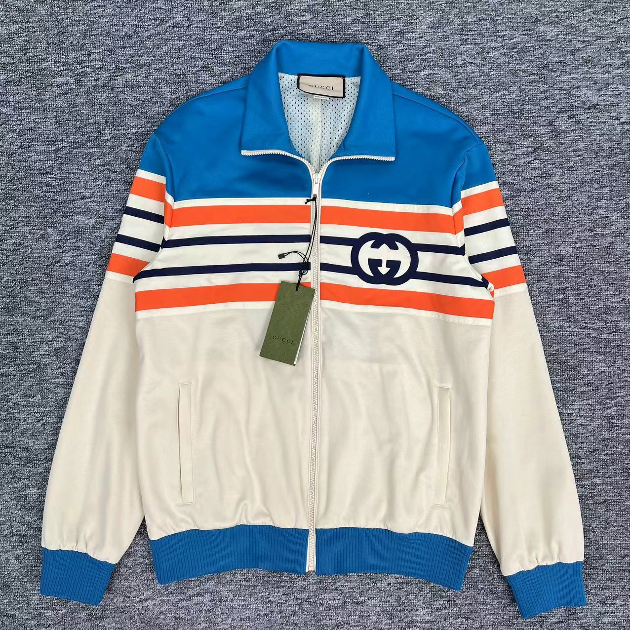 未使用 GUCCI/古驰 双G互扣撞色校服外套/S码/未使用/wk0175