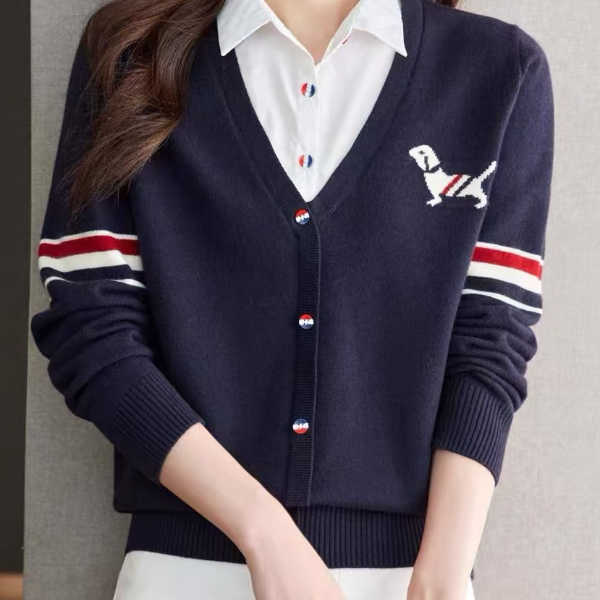 【编码15 16】新款修身显瘦T恤毛衣休闲百搭polo领长袖针织衫