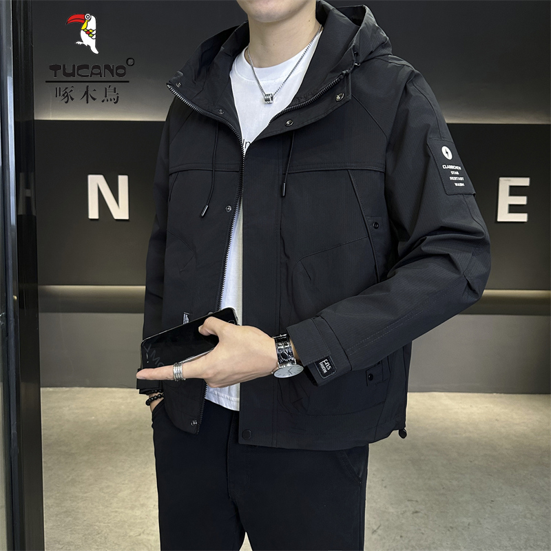 TUCANO/啄木鳥夹克新款男士中青年加棉外套时尚啄木鸟连帽夹克衫