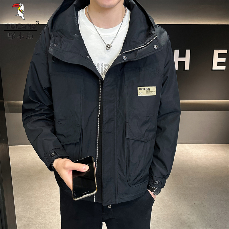 TUCANO/啄木鳥男装夹克中青年帅气秋季连帽宽松啄木鸟外套小清新